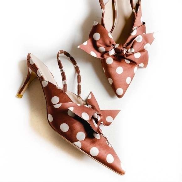 Something Navy Whitney Bow Polka Dot Slingbacks Size 5 Nordstrom Exclusive - Picture 8 of 9